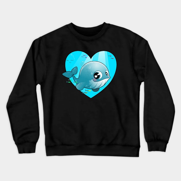 love baby blue whale Crewneck Sweatshirt by PnJ